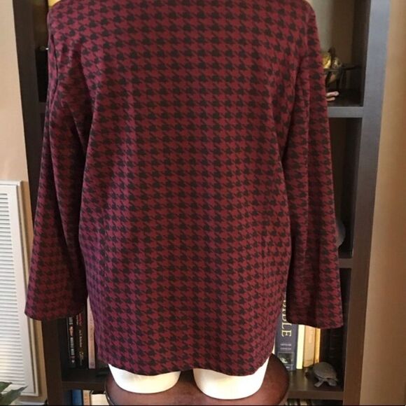 Bon Worth XL Houndstooth Jacket Black & Wine Color - Picture 3 of 5
